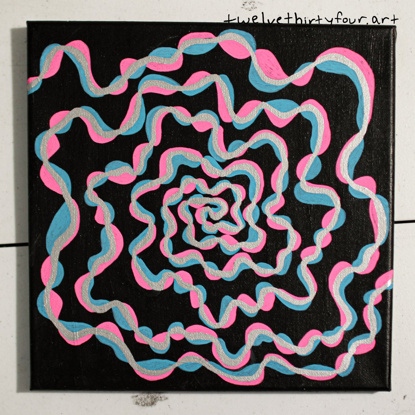 Pink and Blue Swirl (black background)